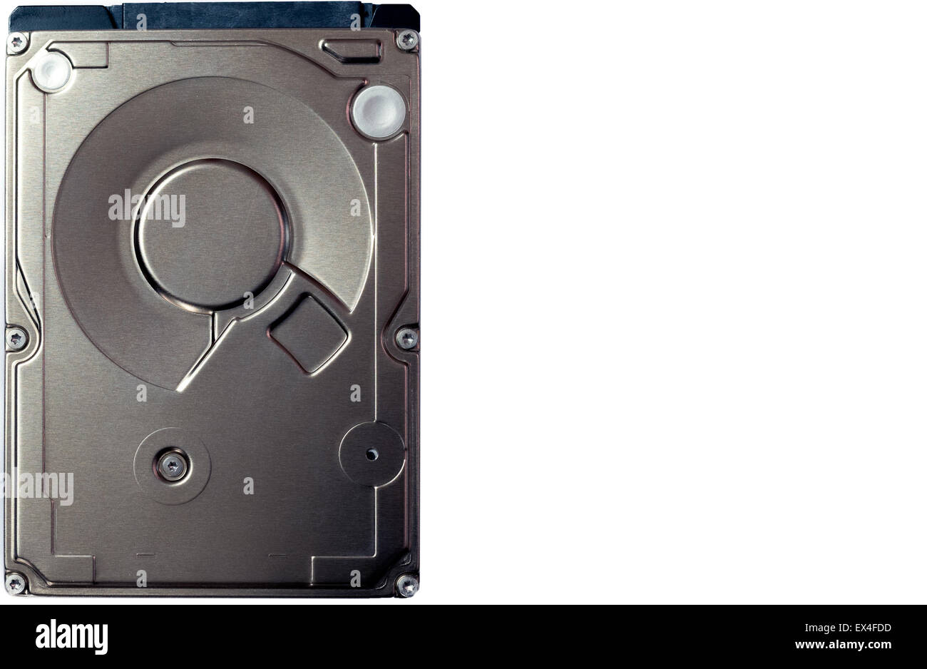 Nahaufnahme der internen 2,5-Zoll SATA HDD. Mit Textfreiraum. Stockfoto