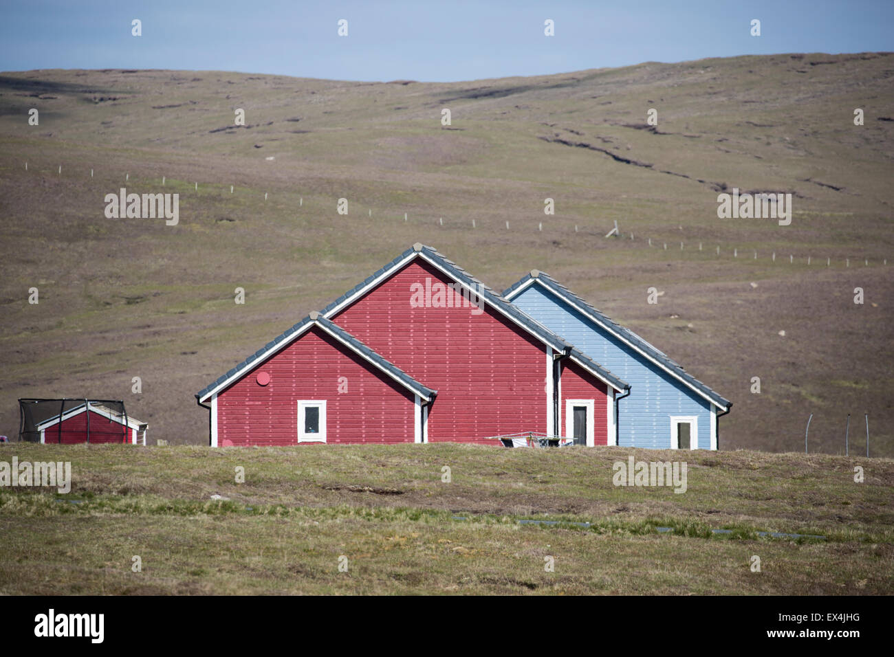 Bauernhäuser, Eshaness, Shetlands Stockfoto