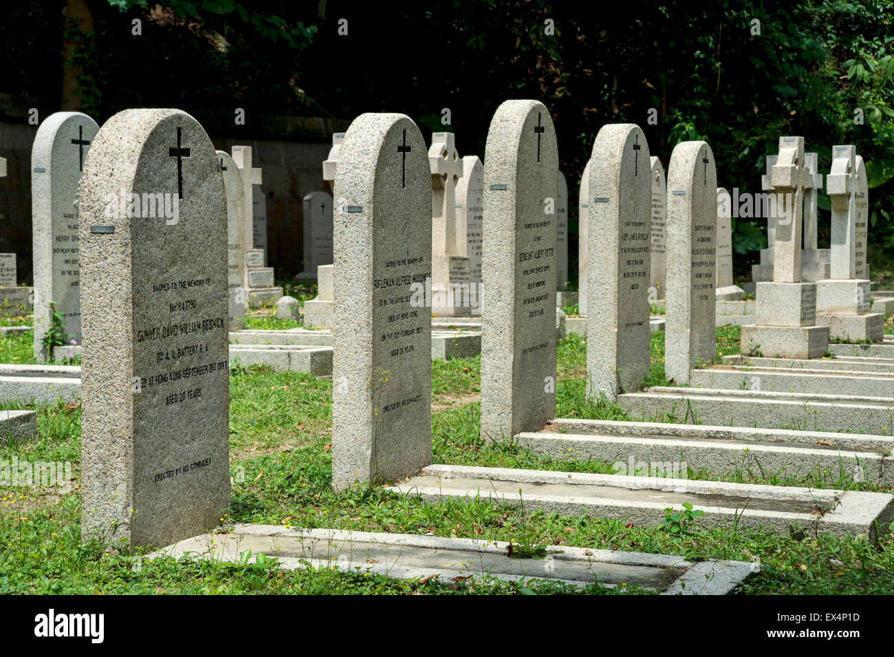 Soldat der Grabsteine auf Hong Kong Friedhof Stockfoto