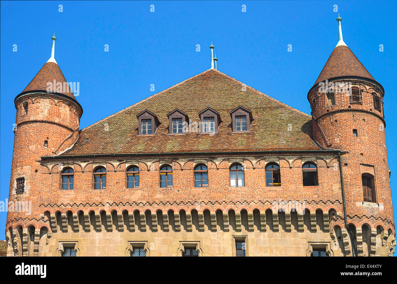 Fragment von Lausanne schloss im Sommer Stockfoto