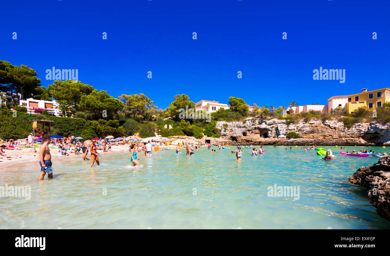 Strand, Cala Ferrera, Mallorca, Balearen, Spanien Stockfoto