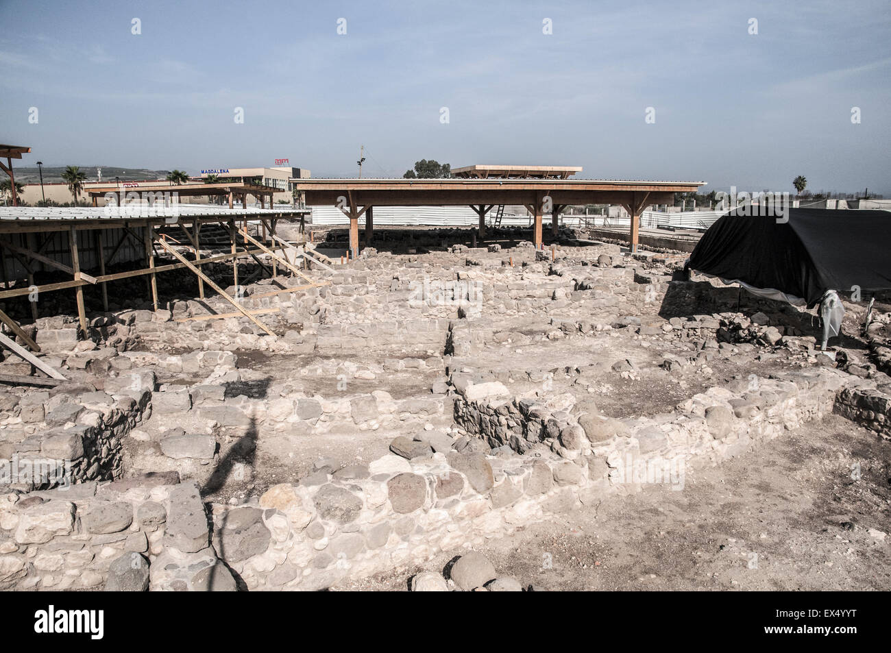 Die Ruinen von Magdala (Mejdel) - heute Migdal. Auf dem See Genezareth Stockfoto