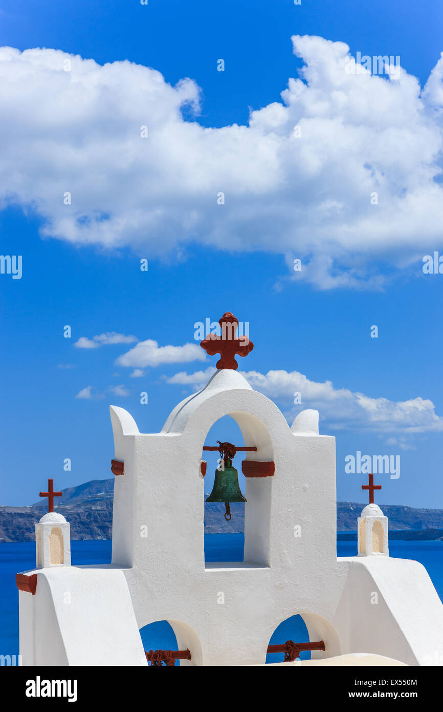Traditionellen griechischen Kykladen-Architektur-Stil in Oia, einer kleinen Stadt an der Nordspitze auf Santorini, Griechenland Stockfoto