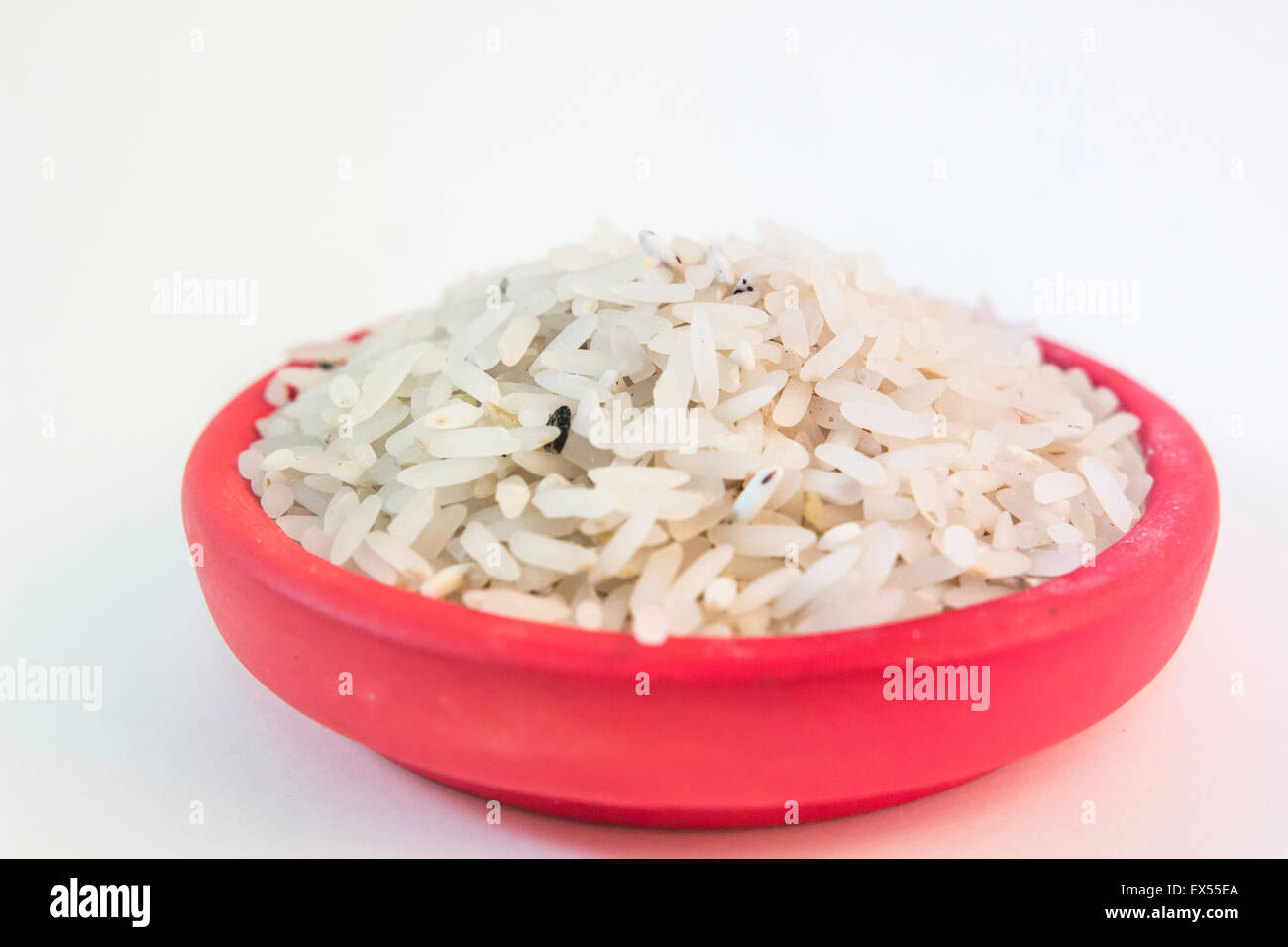 Korn Basmati Reis essen Ausschnitt Schüssel weiß gesunde closeup Stockfoto