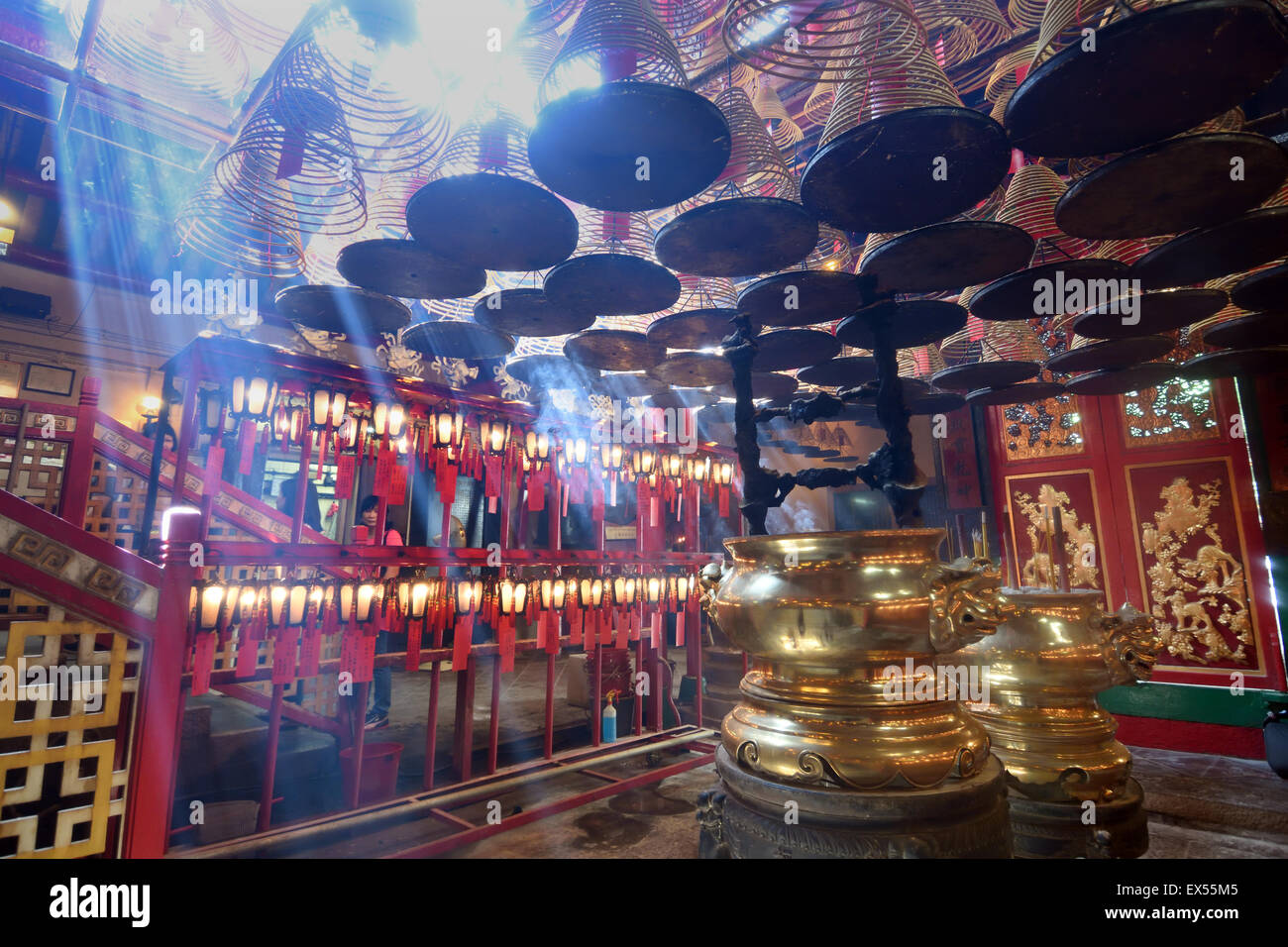 Weihrauch Spulen in Man Mo Tempel (Hollywood Road) Hong Kong China Stockfoto