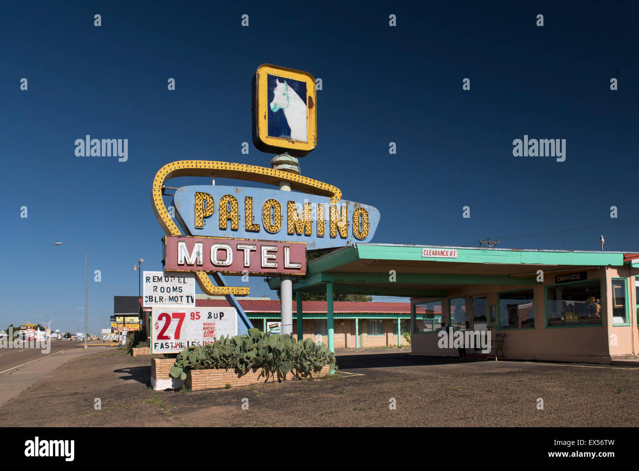 Palomino Motel auf der Route 66 in New Mexico Stockfoto