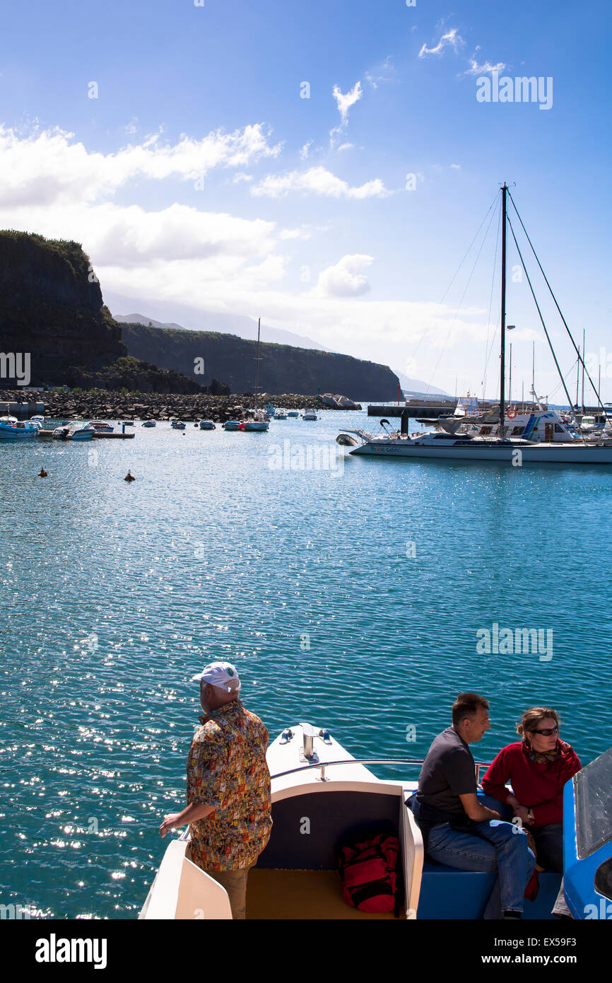 ESP, Spanien, die Kanaren Insel La Palma, Boot am Hafen von Puerto de Tazacorte.  ESP, Spanien, Kanarische Inseln, ich Stockfoto