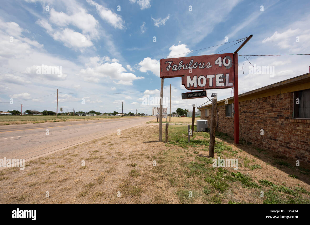 Fabelhafte 40 Fensterläden Motel auf der Route 66 in Adrian, Texas Stockfoto