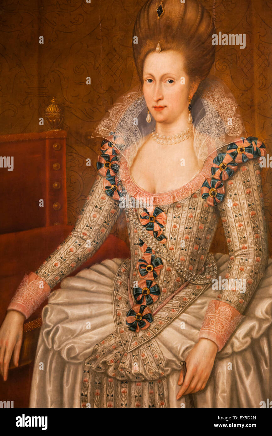 Greenwich, The Queen House, Porträt von Anne von Dänemark Frau von James ich John De Critz The Elder zugeschrieben datiert 1605 Stockfoto