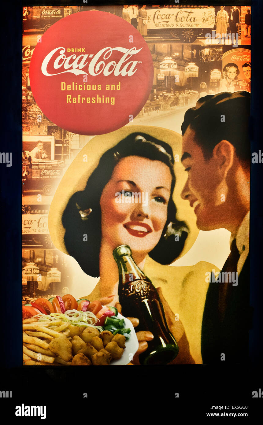Vintage Coca Cola Plakat Stockfotografie Alamy