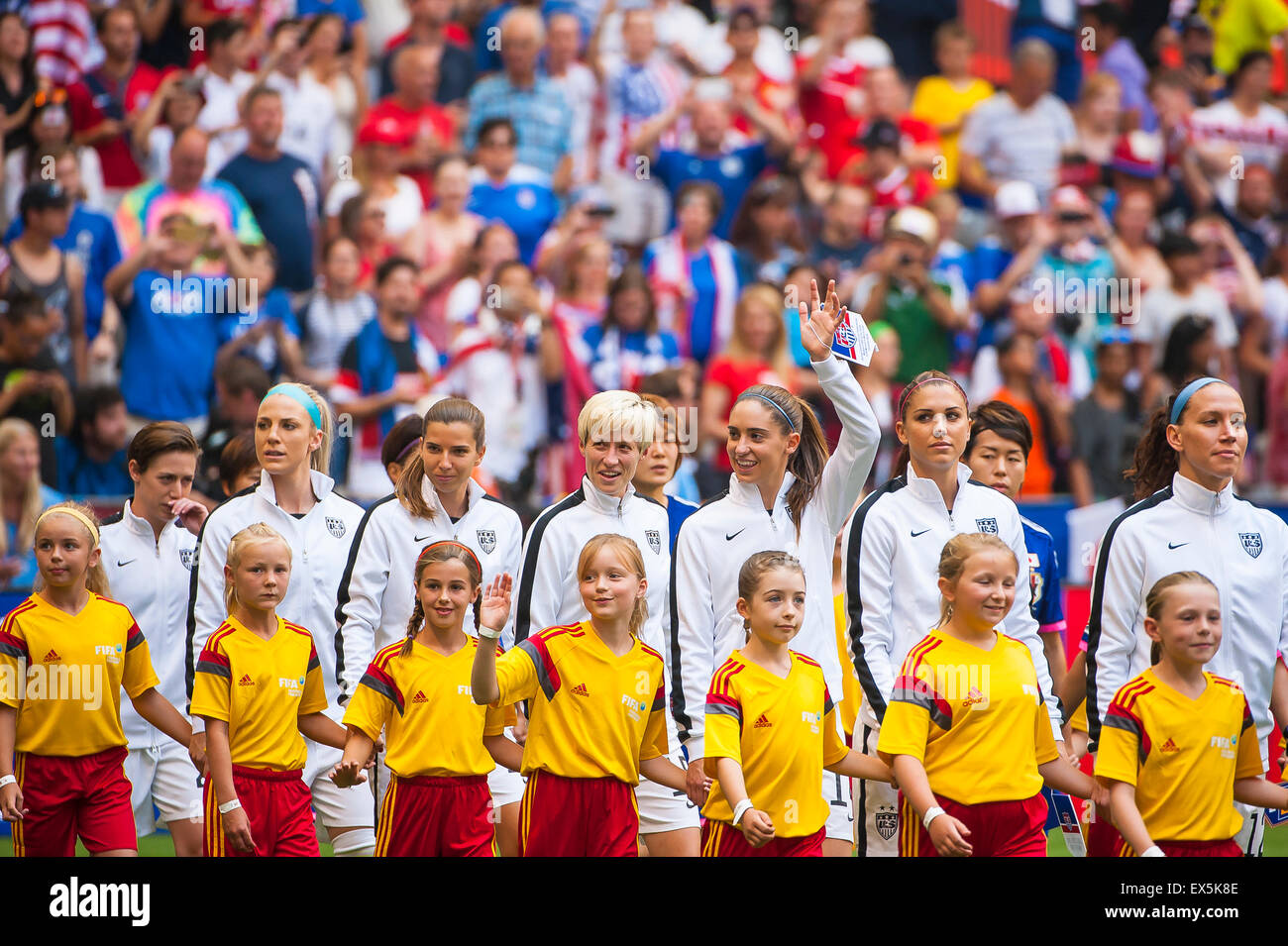 Vancouver, Kanada. 5. Juli 2015. Vor dem Spiel Zeremonien vor der WM-Endspiel zwischen den USA und Japan bei der FIFA Frauen WM Kanada 2015 im BC Place Stadium. USA gewann mit 5: 2. Bildnachweis: Matt Jacques/Alamy Live-Nachrichten Stockfoto