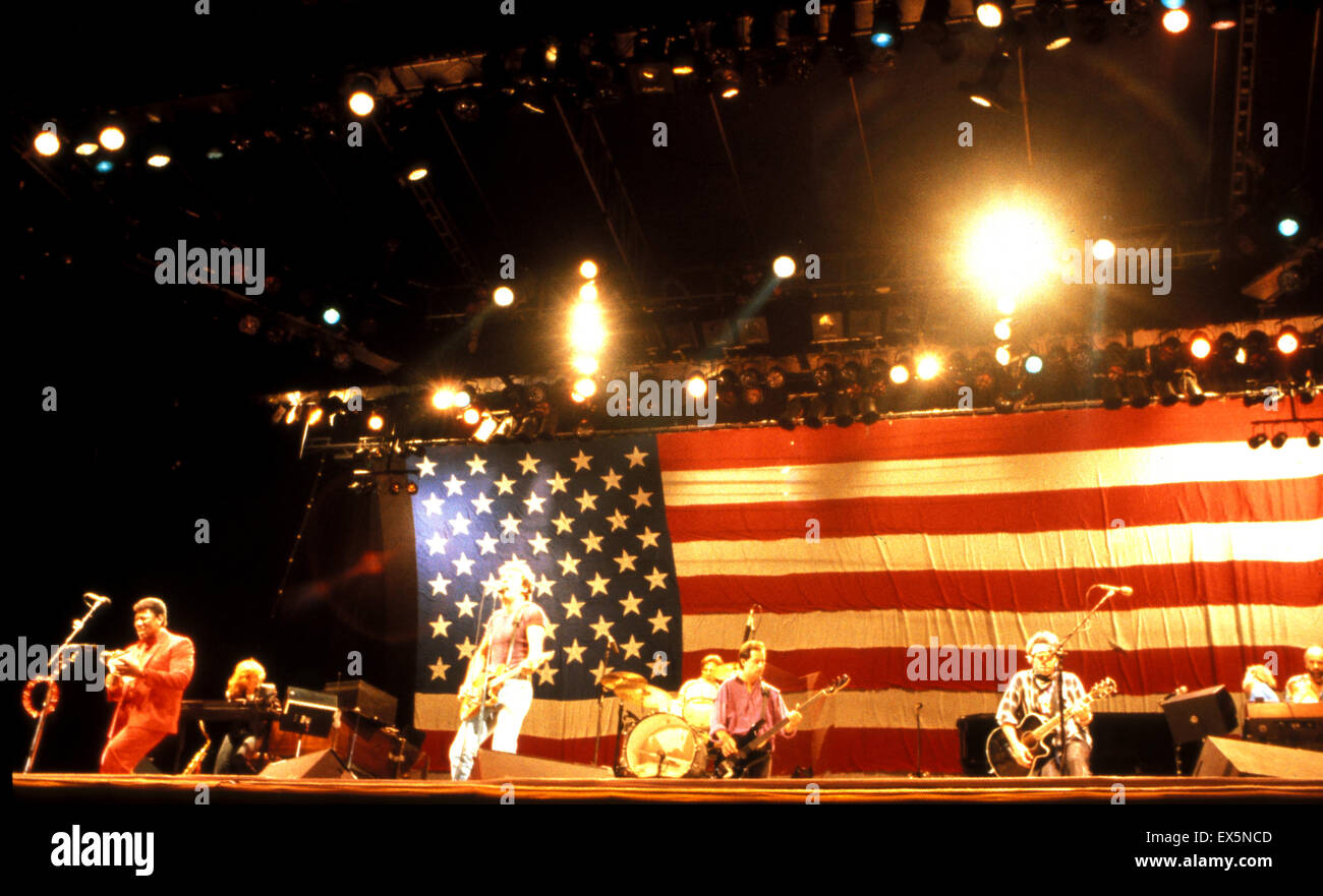 BRUCE SPRINGSTEEN U.S. Rockmusiker in Los Angels im Oktober 1985. Foto Jeffrey Mayer Stockfoto