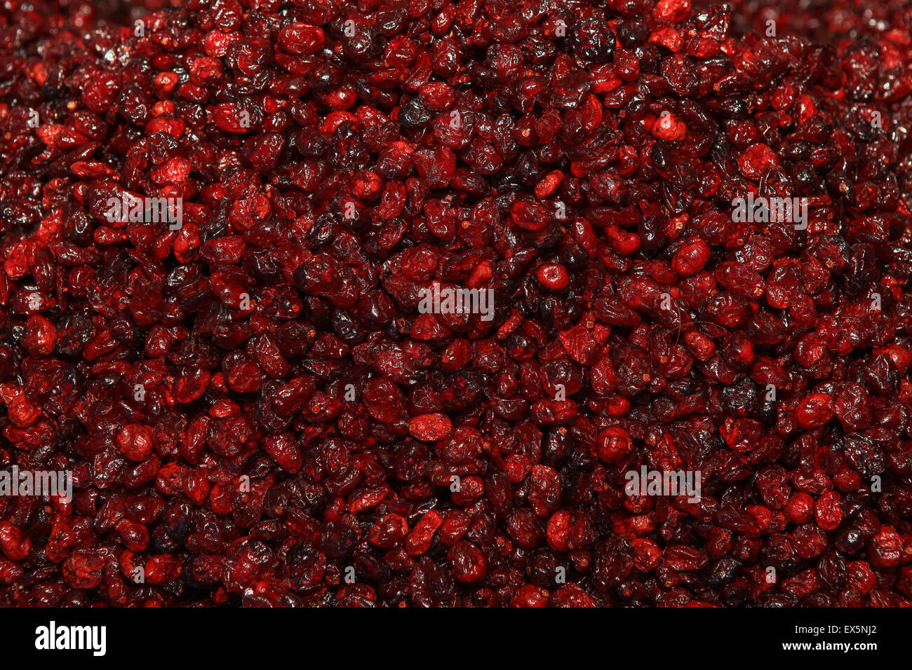 Getrocknete Cranberries-Hintergrund Stockfoto