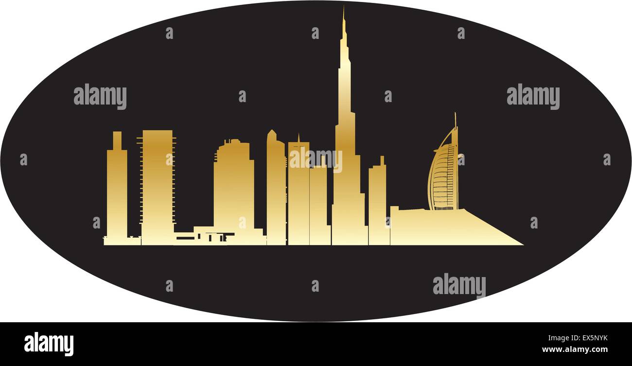 Skyline von der Stadt dubai Stock Vektor