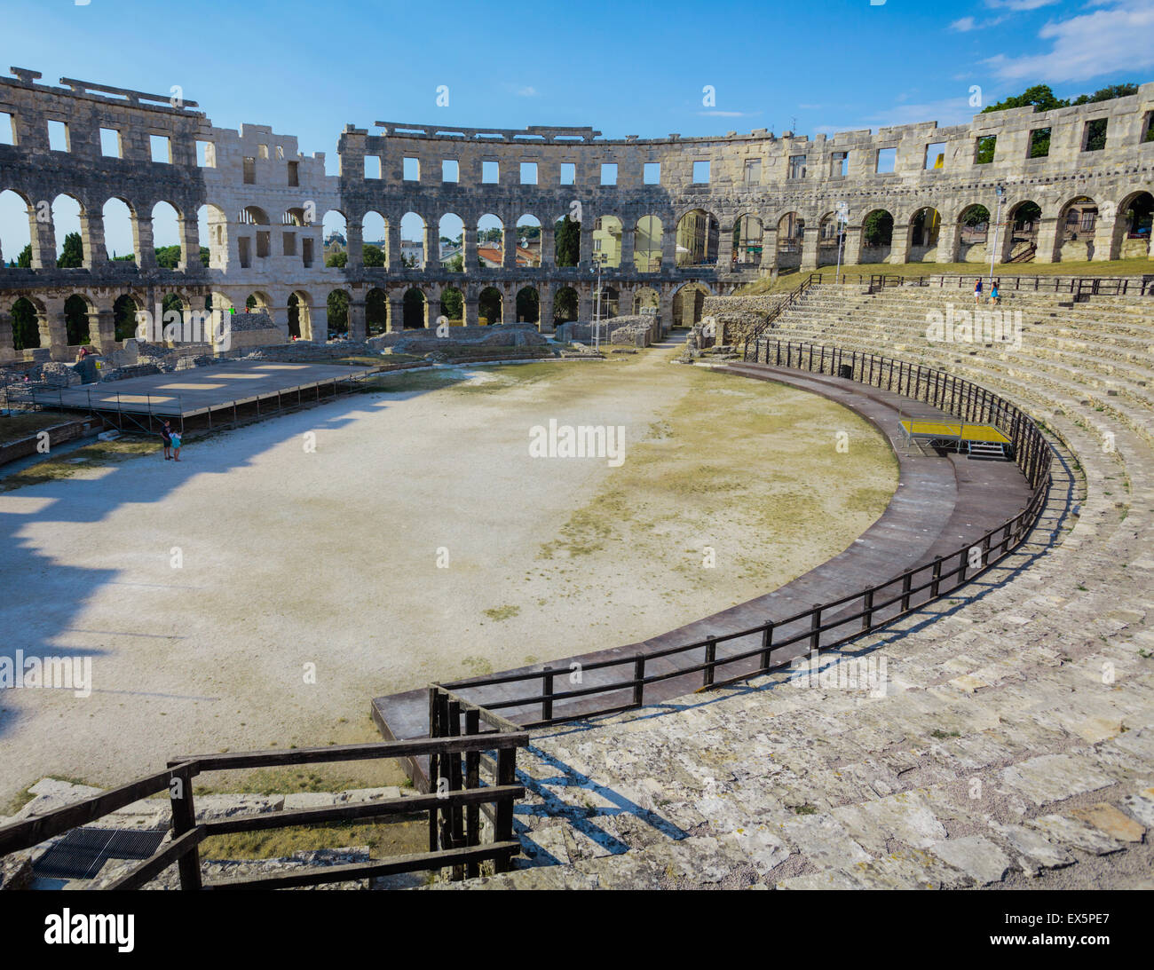 Pula, Istrien, Kroatien.  Das römische Amphitheater. Stockfoto