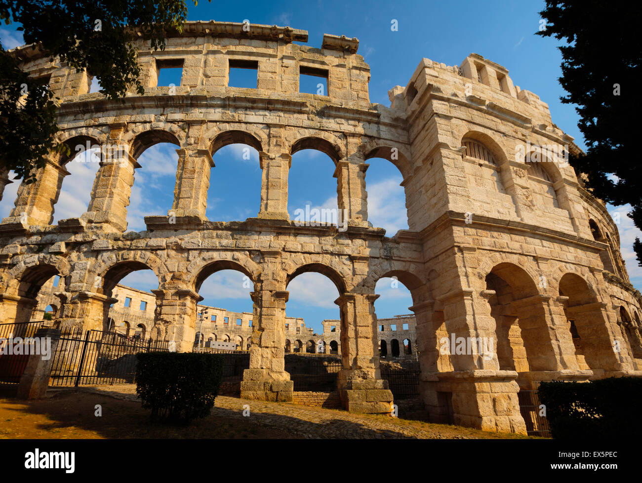 Pula, Istrien, Kroatien.  Das römische Amphitheater. Stockfoto