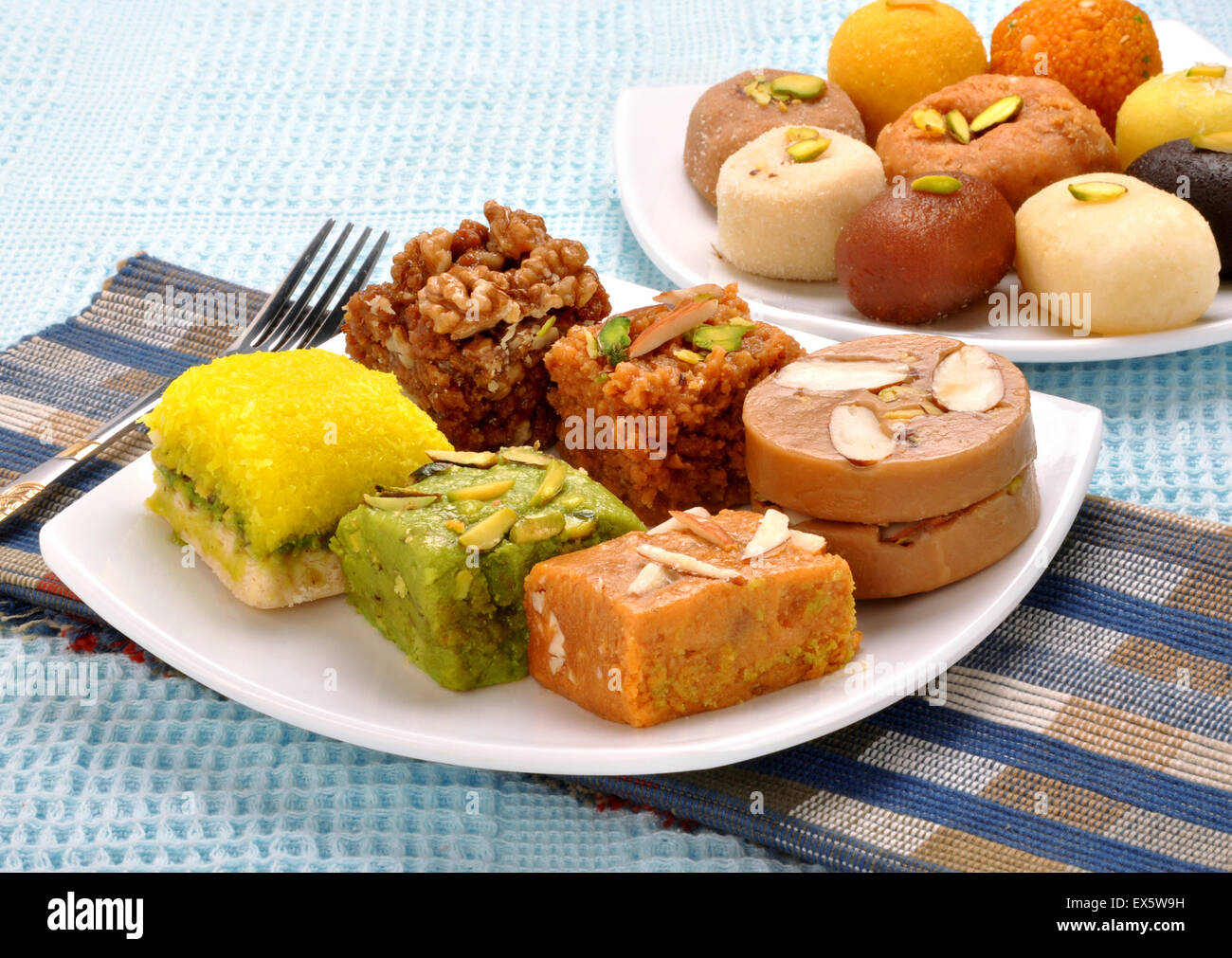 Köstliche Mischung Süßigkeiten & Halwa Stockfoto