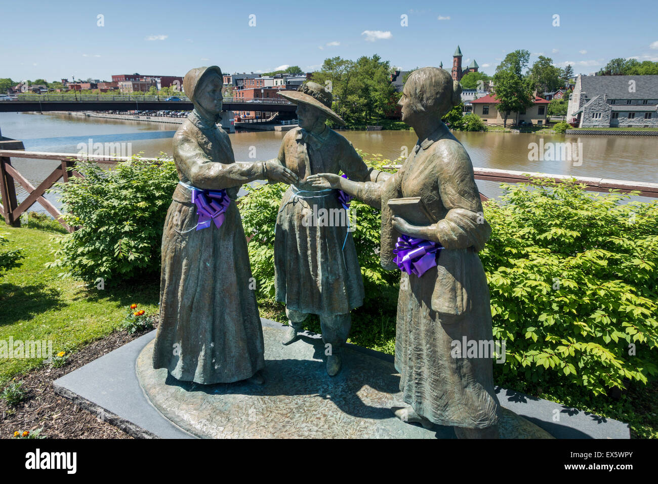 Anthony Stanton Bloomer-Statue in Seneca Falls NY Stockfoto