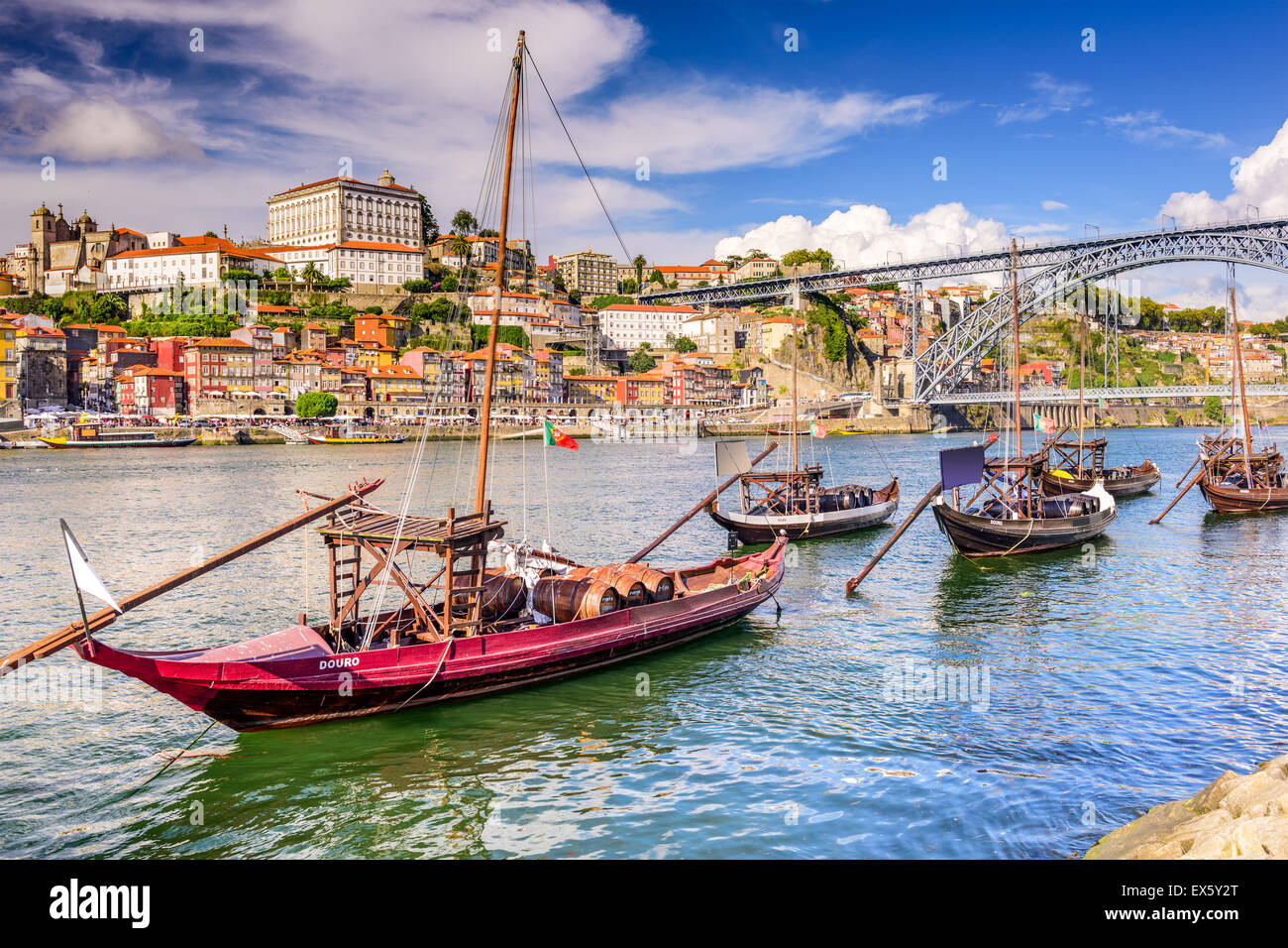 Porto, Portugal Stadtbild auf den Fluss Douro. Stockfoto