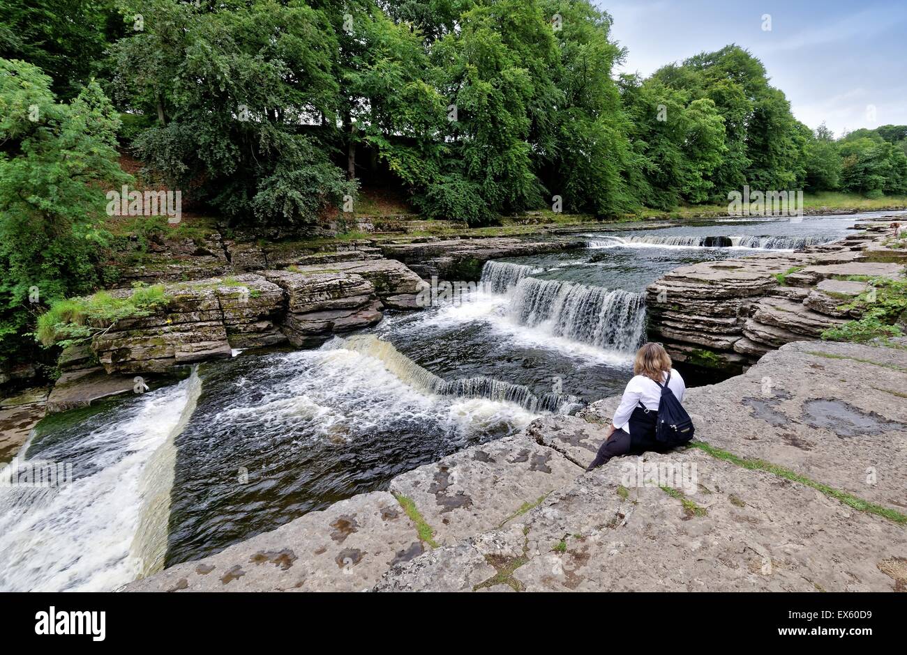 Niedriger fällt Aysgarth in Wensleydale Yorkshire UK Stockfoto