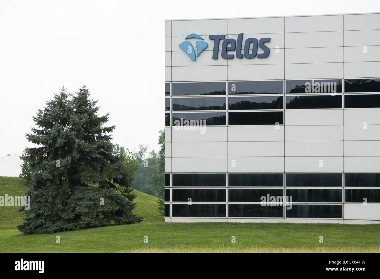 Ein Logo Zeichen außerhalb der Sitz der Telos Corporation in Ashburn, Virginia. Stockfoto