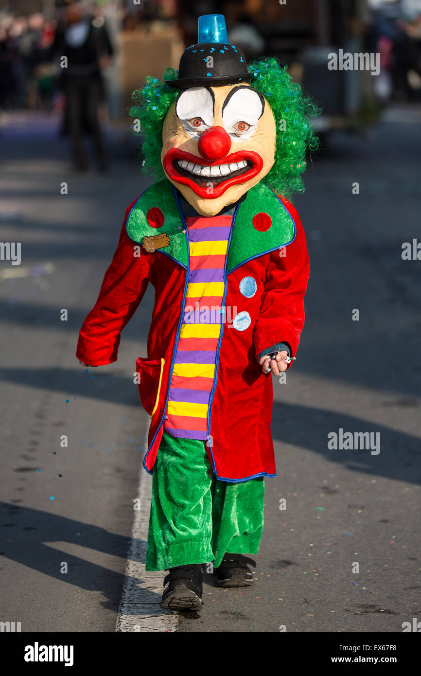 Clown im Mättli-Zunft Karneval Prozession, Littau, Luzern, Schweiz  Stockfotografie - Alamy