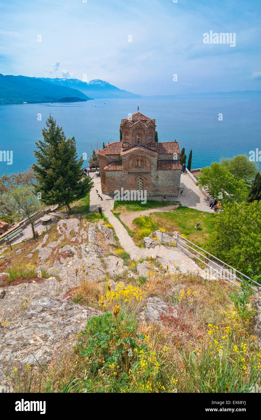 Kirche des Hl. Johannes bei Kaneo, UNESCO-Weltkulturerbe am Ohridsee, Ohrid, Mazedonien Stockfoto