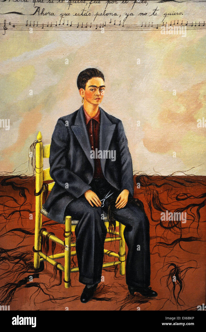 Frida Kahlo Selbstbildnis mit abgeschnittenen Haaren ...