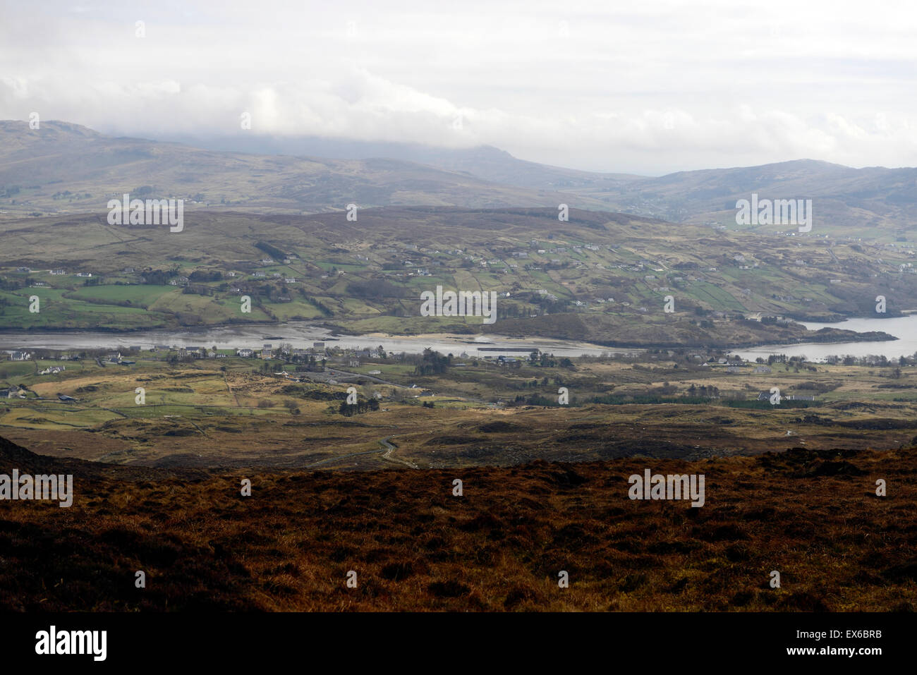 Carrick Dorf Slieve League Donegal Landschaft landschaftlich Tourismus übersehen Sicht RM Irland Stockfoto