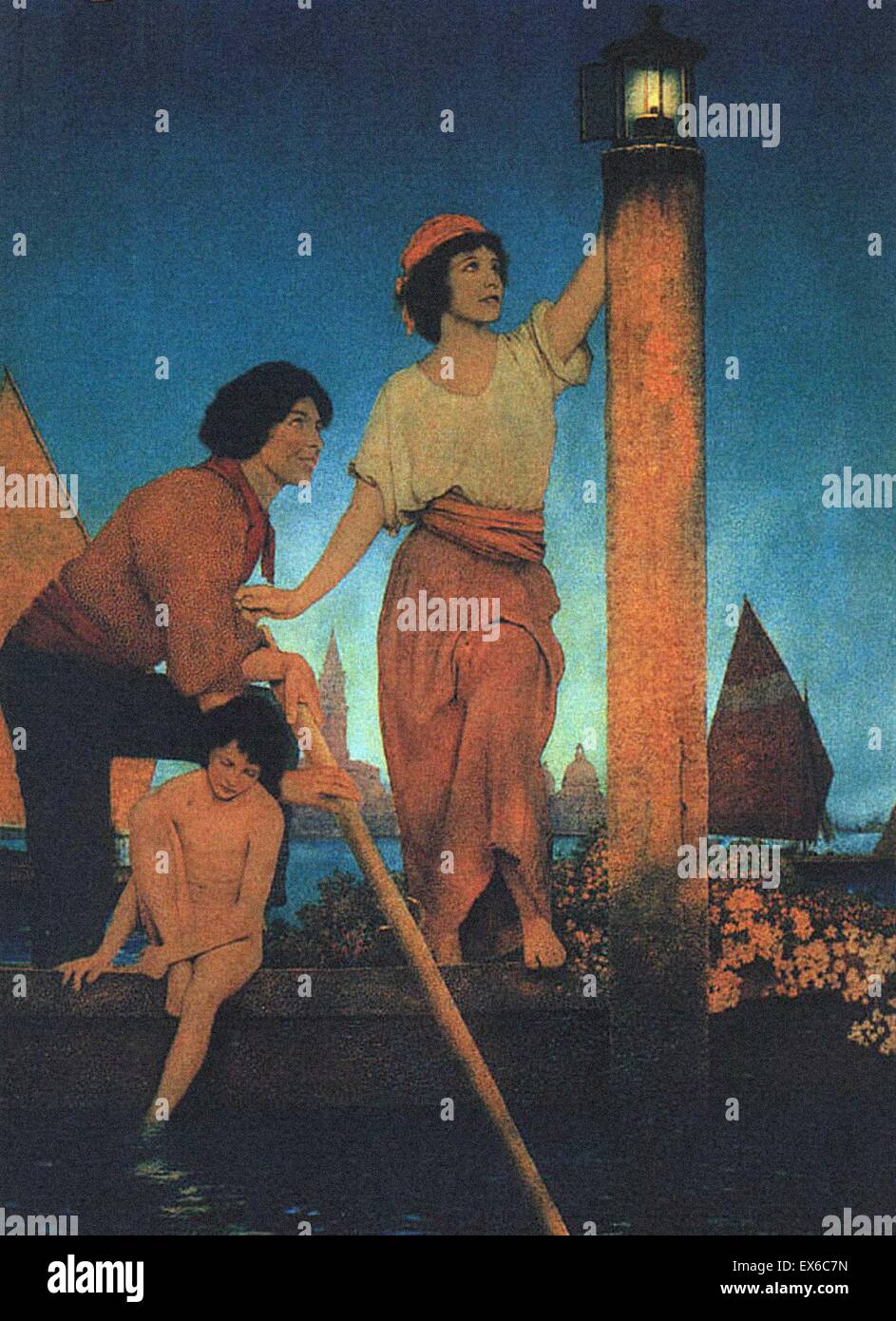 Maxfield Parrish venezianischen Lampe heller Stockfoto