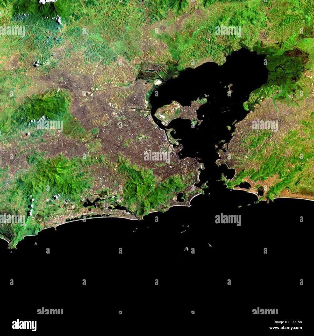 Satellitenbild von Rio De Janeiro, Brasilien 2000 Stockfoto