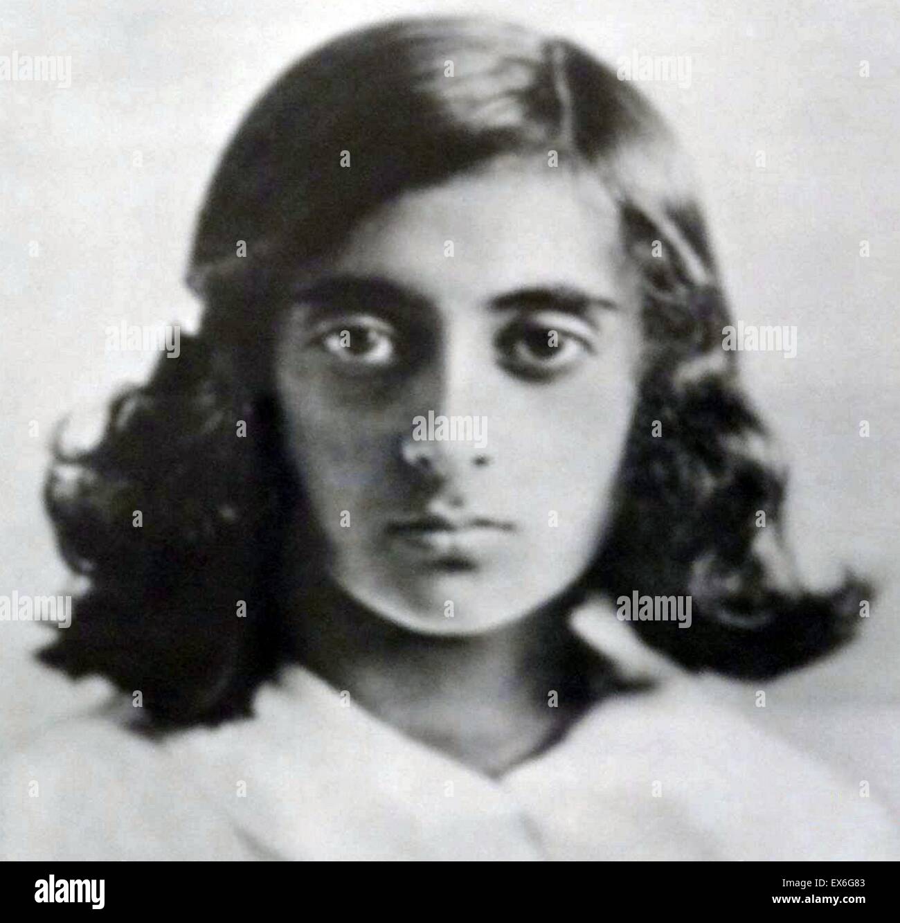 Indira Priyadarshini Gandhi (1917 – 1984) im Alter von 10 im Jahr 1929. Dritte Premierminister von Indien und eine zentrale Figur des Indian National Congress party. Gandhi, der von 1966 bis 1977 war und dann wieder von 1980 bis zu ihrer Ermordung 1984 Stockfoto