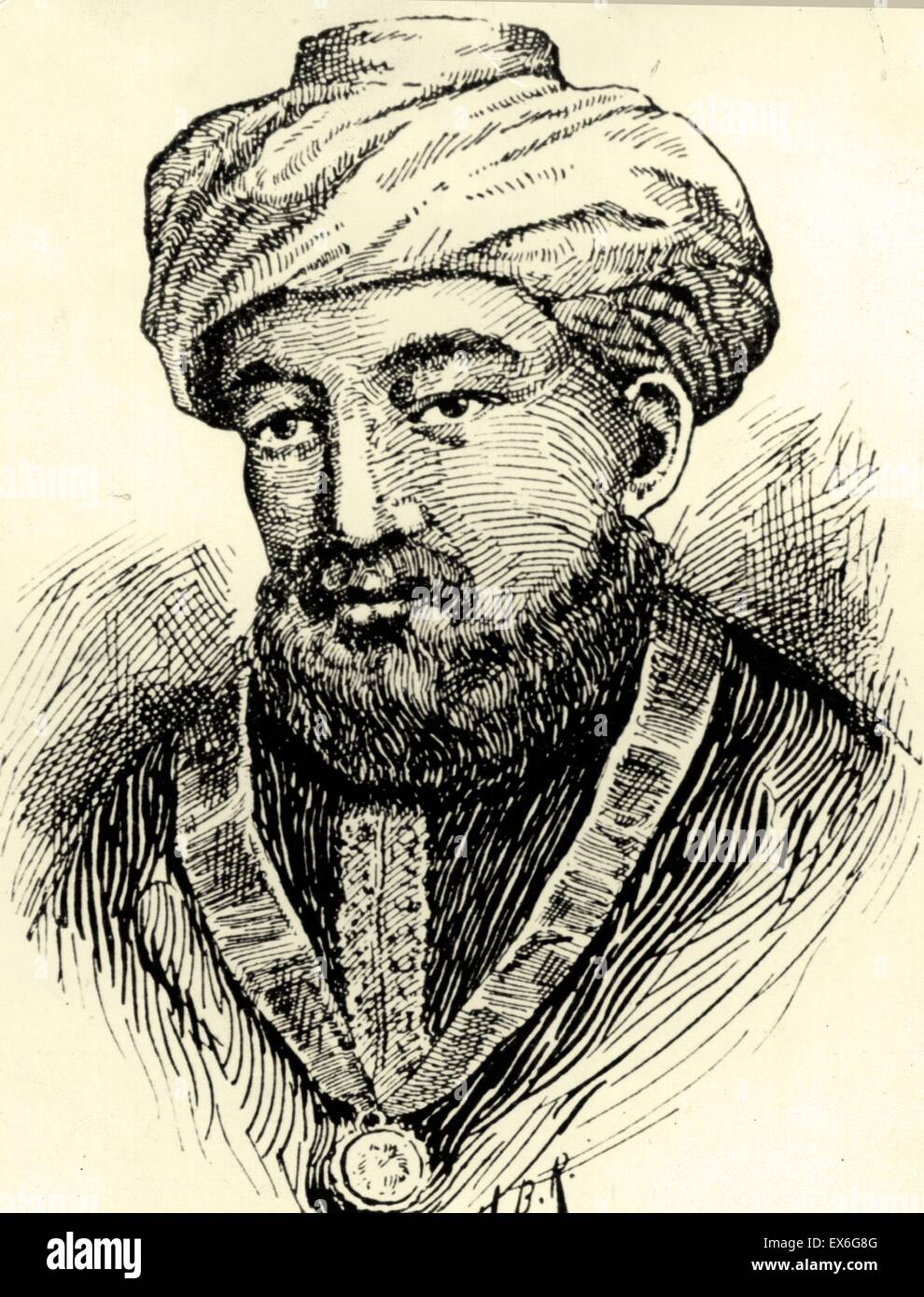 Moshe Ben Maimon (Maimonides) herausragenden mittelalterlichen Spanisch, sephardischen jüdischen Philosophen, Astronomen und eines der produktivsten und einflussreichsten Torah Gelehrte und Ärzte des Mittelalters. in Córdoba 1135 oder 1138 geboren, und starb in Ägypten, 1204 Stockfoto