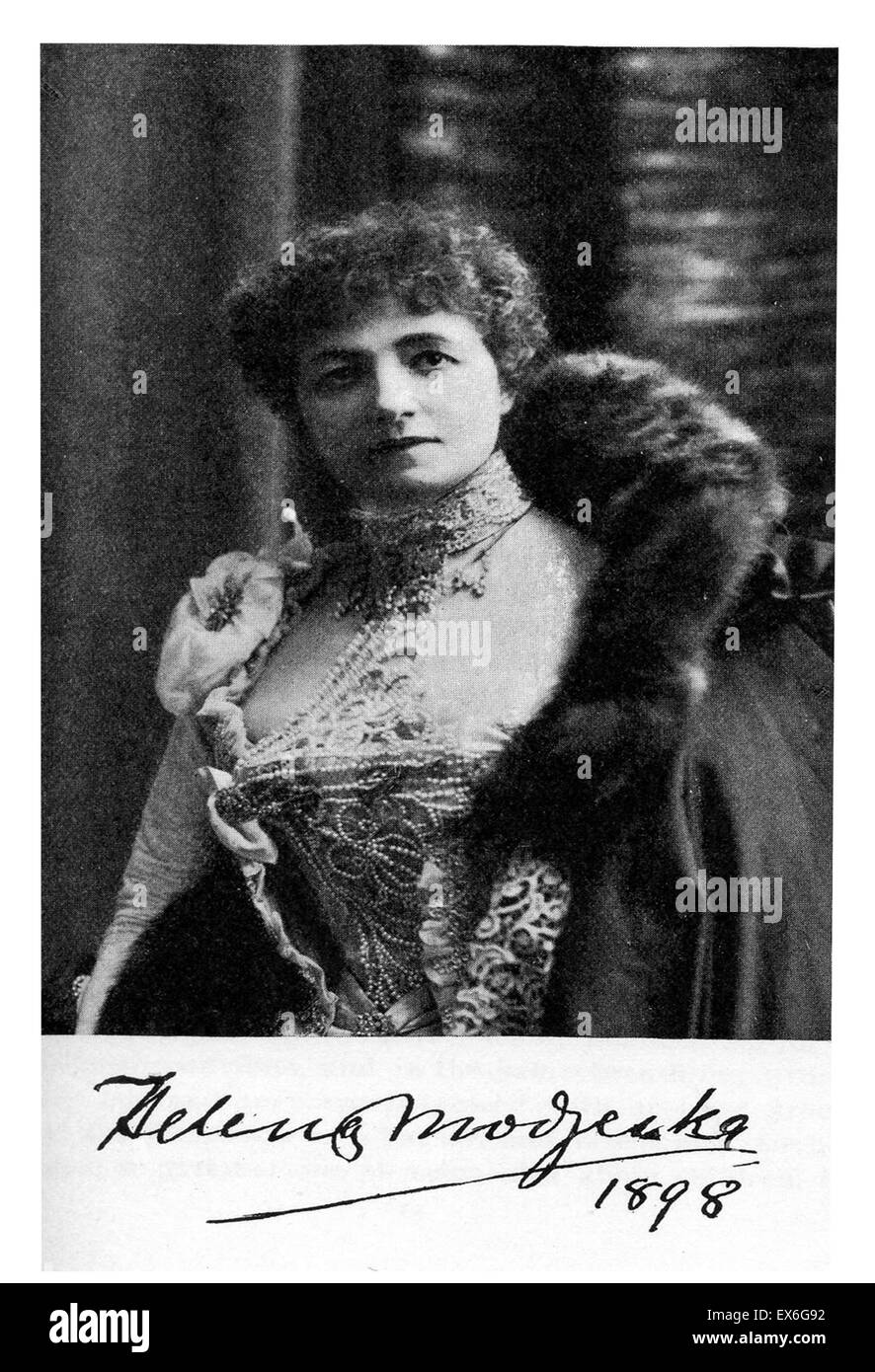 Helena Modjeska (1840 – 1909), bekannte polnische Schauspielerin, die spezialisiert auf Shakespeare und tragische Rollen; 1894 Stockfoto
