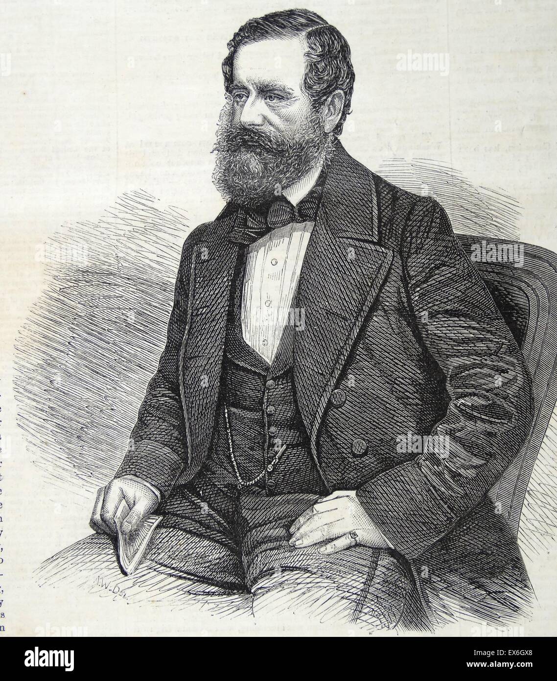 Kupferstich von Henry Pelham-Clinton, Herzog von Newcastle (1811-1864) einen britischen Politiker. Vom 1860 Stockfoto