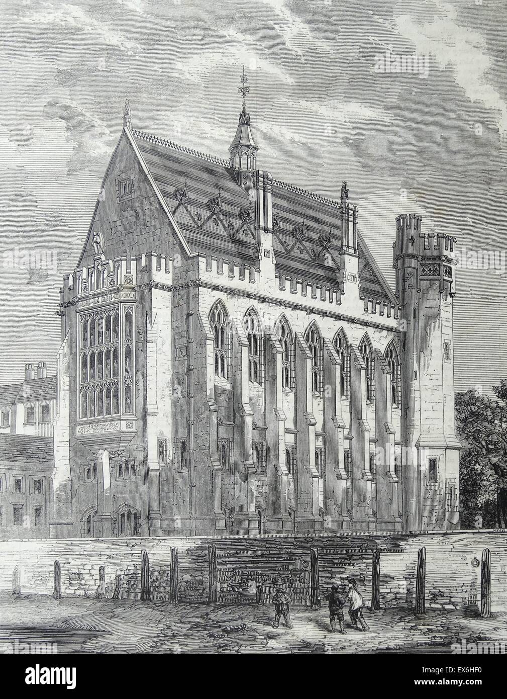 Gravur Darstellung der inneren Tempel Law Library. Vom 1860 Stockfoto