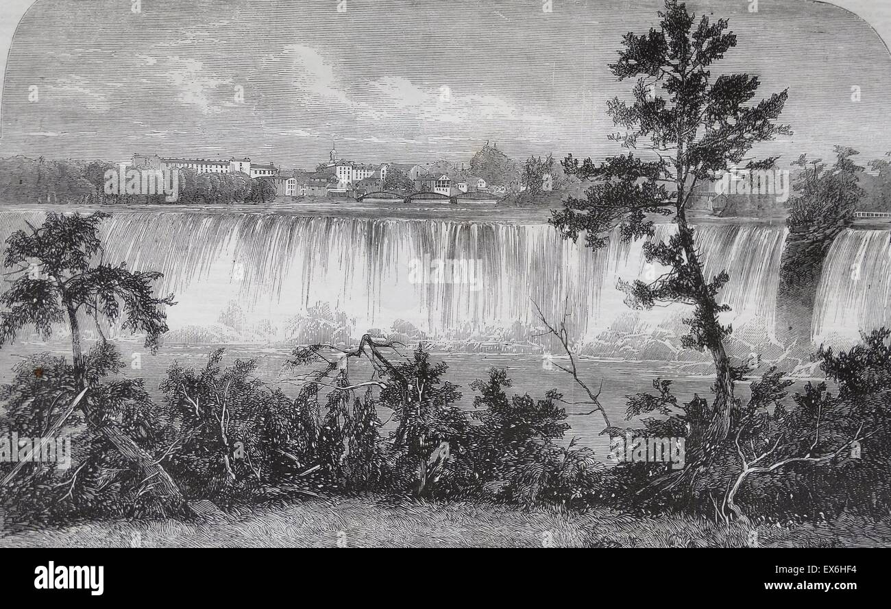 Gravur mit den American Falls, Niagara. Vom 1860 Stockfoto