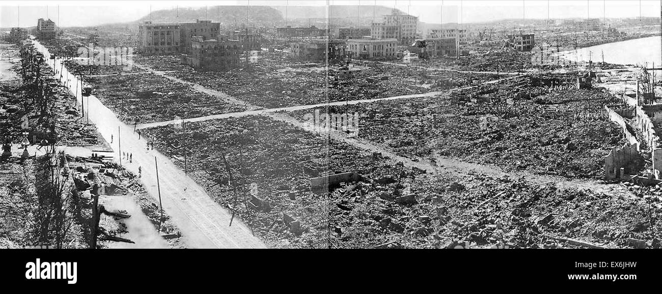 Dem zweiten Weltkrieg, nach der Explosion der Atombombe im August 1945 Hiroshima, Japan Stockfoto