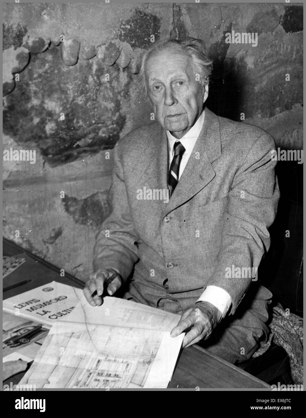 Frank Lloyd Wright (geb. Frank Lincoln Wright, 8. Juni 1867 – 9. April 1959) war ein US-amerikanischer Architekt Stockfoto