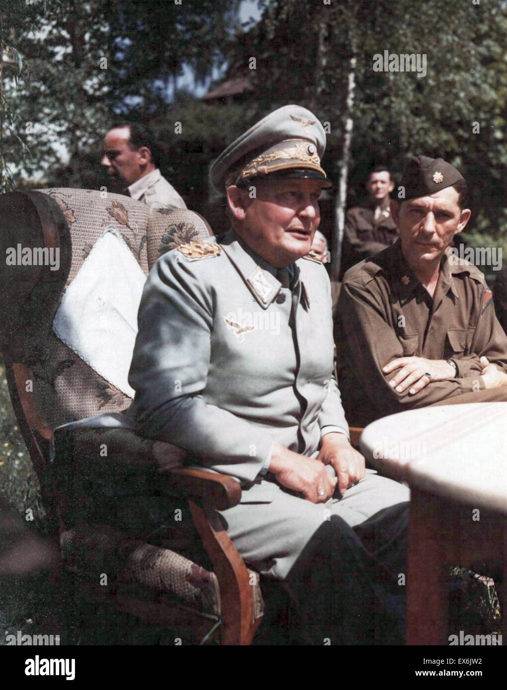 Hermann Wilhelm Göring (1893 – 15. Oktober 1946) deutscher Politiker, der Nazi-Partei (NSDAP), erfasst in Deutschland 1945 Stockfoto