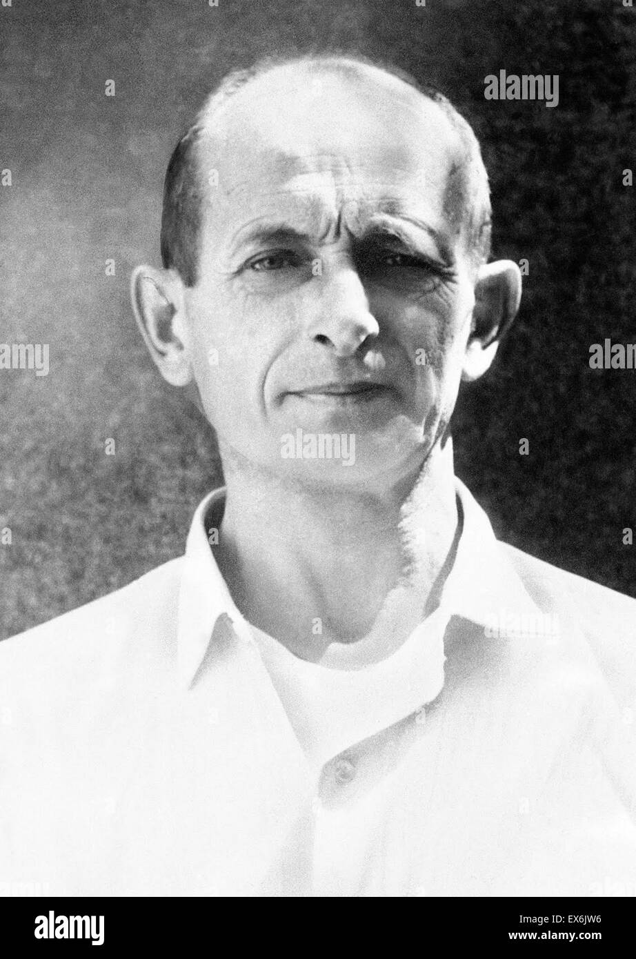 Oberstleutnant Otto Adolf Eichmann (1906 – 1962) deutscher Nazi-SS. wichtigen Organisator des Holocaust während Zweiter Weltkrieg. Stockfoto