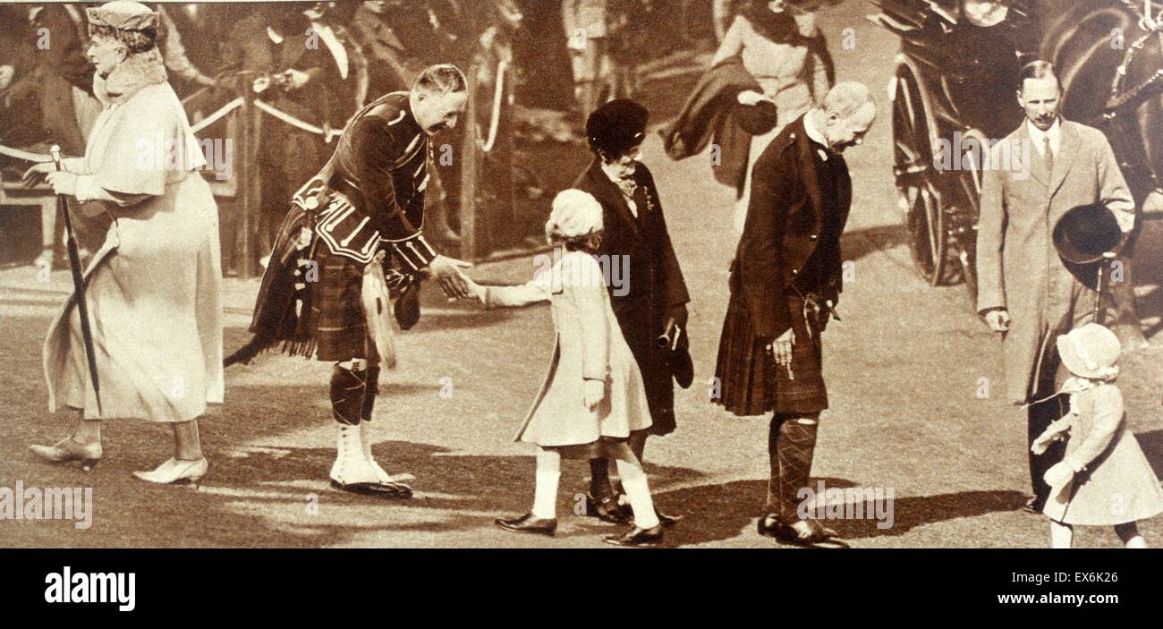 König v. von Großbritannien mit Queen Mary und der Prinzessin