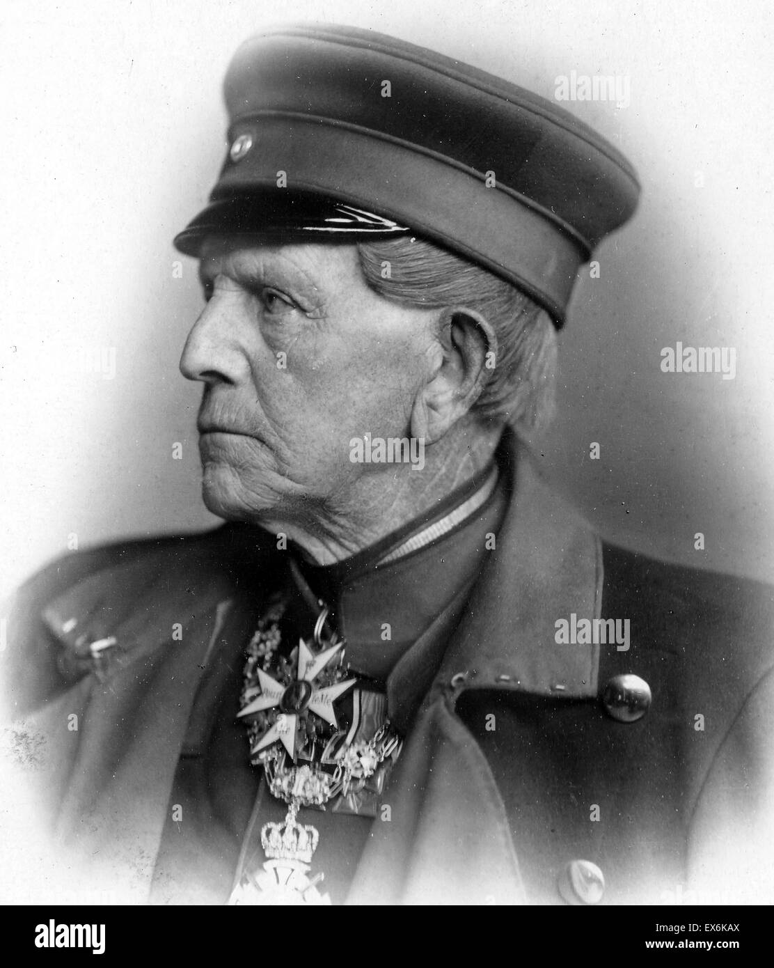 Helmuth Karl Bernhard Graf von Moltke (26. Oktober 1800, Parchim, Mecklenburg-Schwerin – 24. April 1891) war ein deutscher Feldmarschall. Der Chef des Stabes der preußischen Armee seit dreißig Jahren Stockfoto