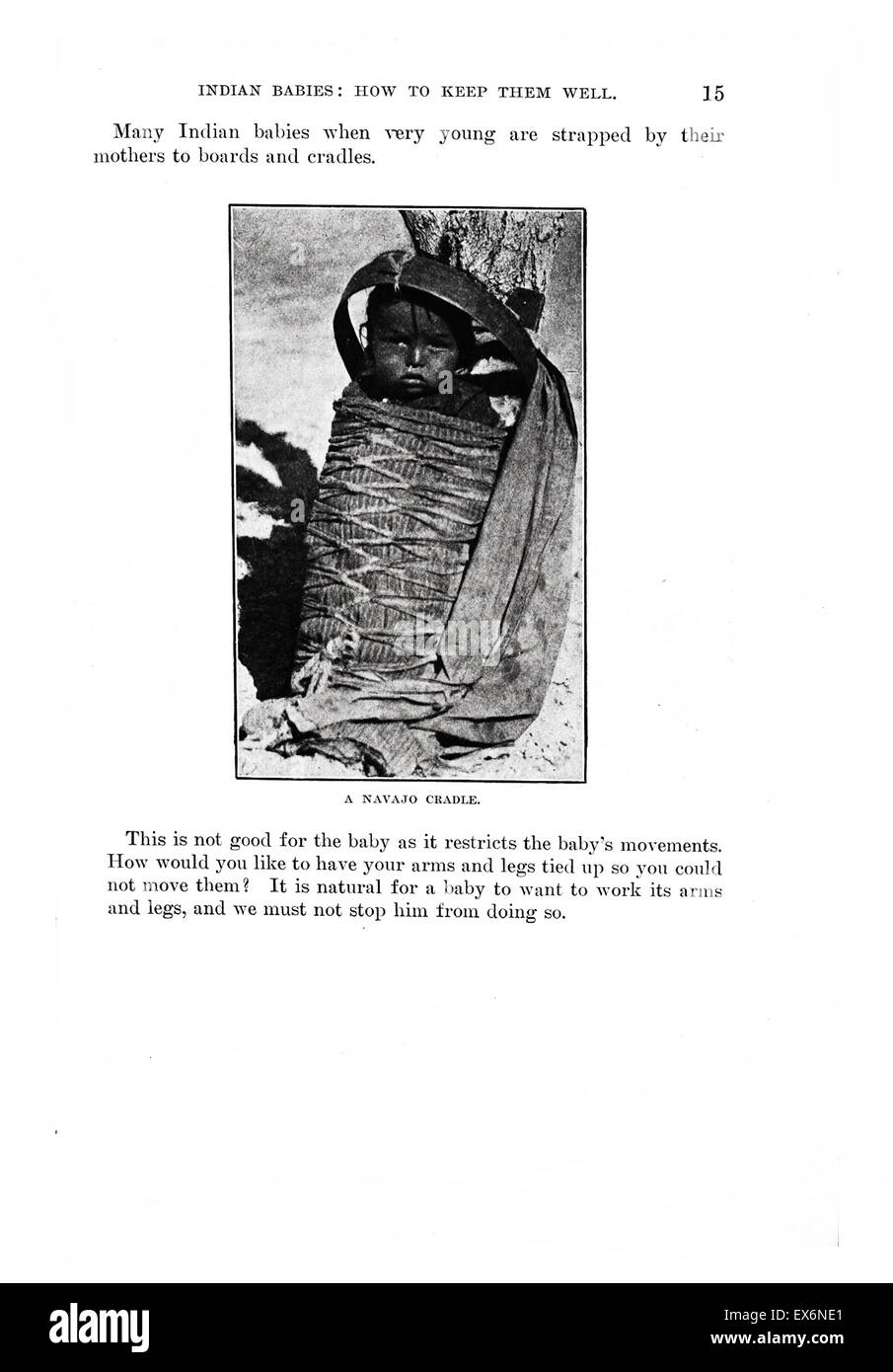 Indische Babys: Wie halten sie gut Office of Indian Affairs, 1916. Die Broschüre zeigt assimilatorischen Philosophie der Regierung Pflege damals Stockfoto