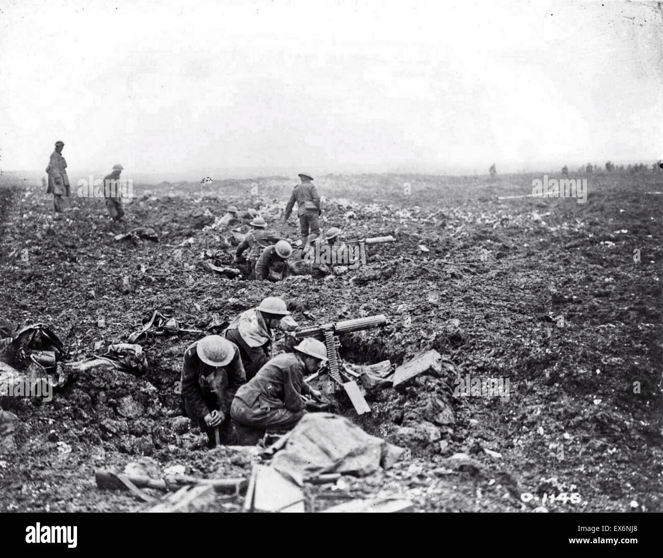 Kanadische Maschine "Gunners" bei Vimy Ridge Weltkrieges; April 1917 Stockfoto