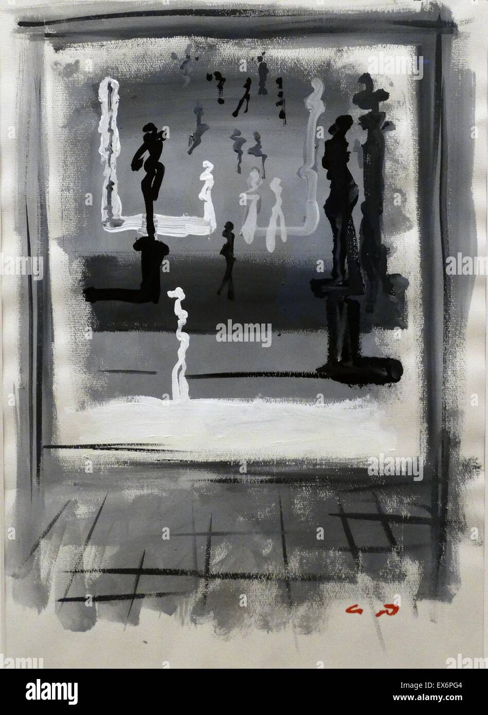 Gemälde mit dem Titel "At the Museum" von André Masson (1896-1987) französischer Künstler des Surrealismus-Bewegung. Datiert 1958 Stockfoto