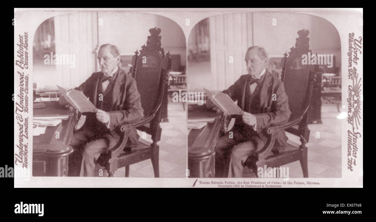 Tomas Estrada Palma, der erste Präsident Kubas. Tomás Estrada Palma (9. Juli 1835, Bayamo – 4. November 1908, Santiago De Cuba) war ein kubanischer Politiker. Er war der erste Präsident von Kuba zwischen 1902 und 1906 Stockfoto