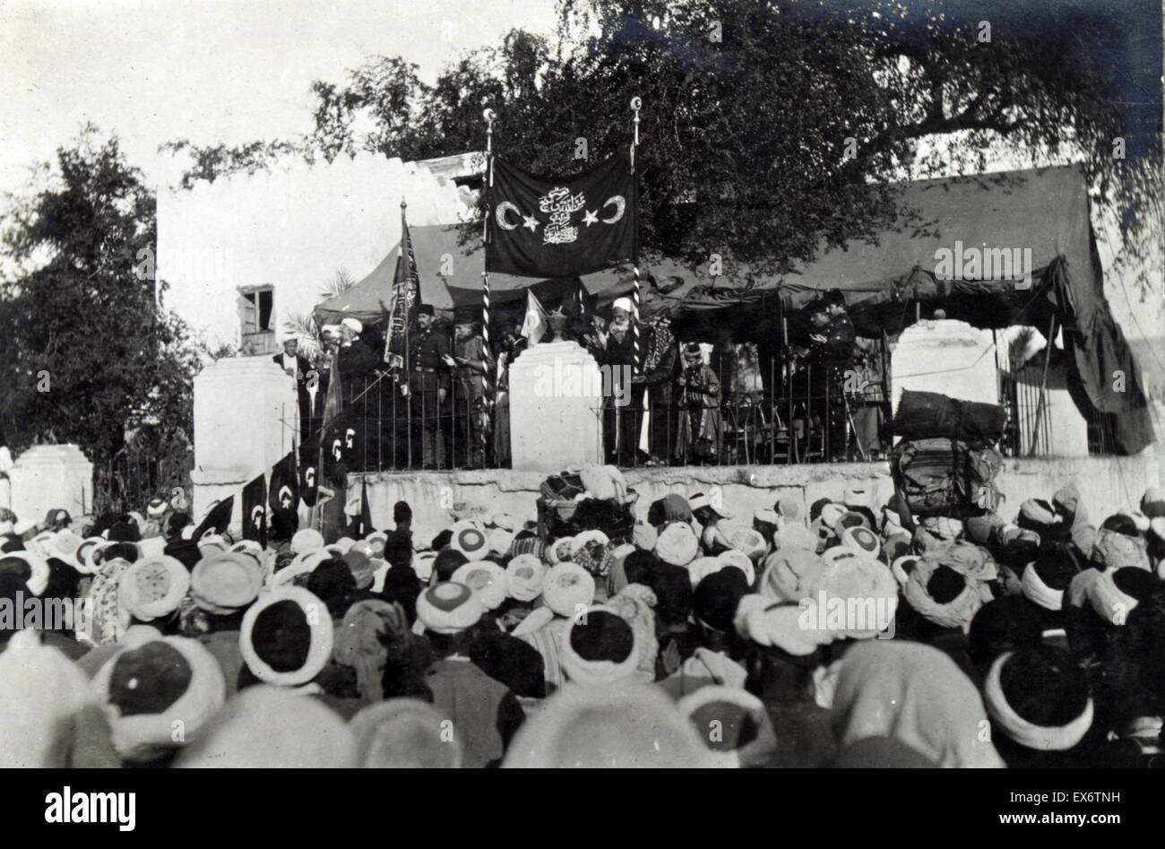 Sherif Medina predigen den Heiligen Krieg in Medina vor dem Start für Jerusalem, 1914 Stockfoto