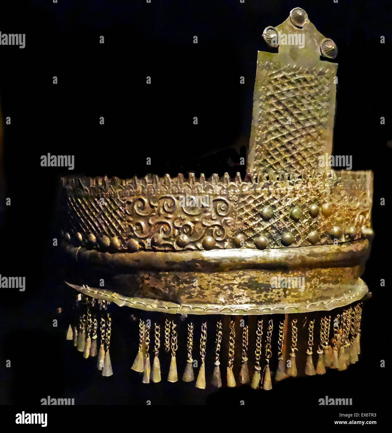 Krone. Aus Äthiopien, aus Silber gefertigt. Stockfoto