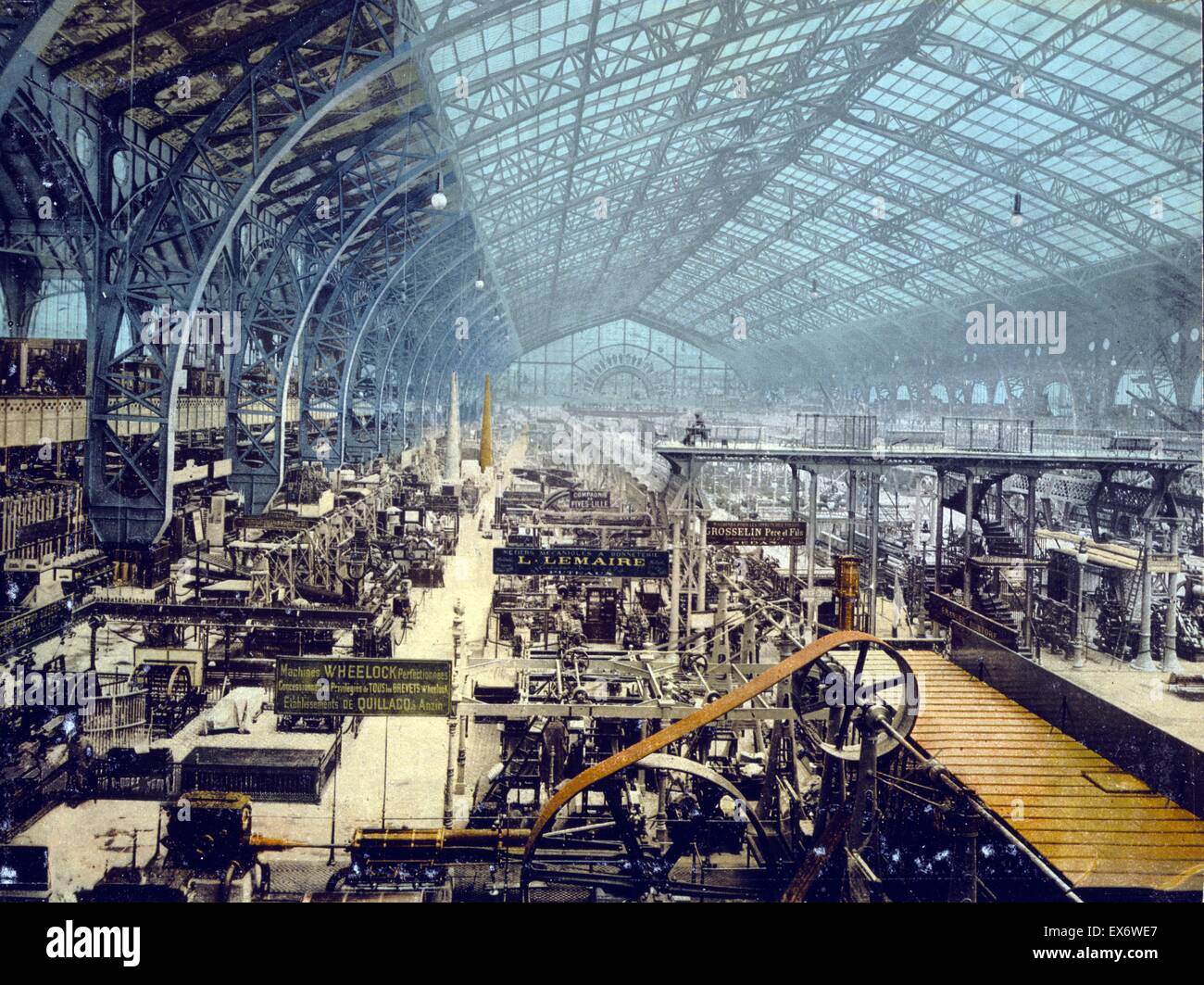 Weltausstellung in Paris 1889 Ausstellungshalle für fortschrittliche Maschinen Stockfoto